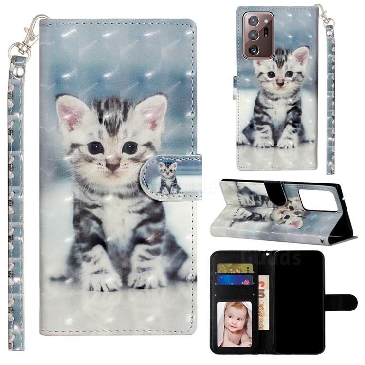Kitten Cat 3D Leather Phone Holster Wallet Case for Samsung Galaxy Note 20 Ultra