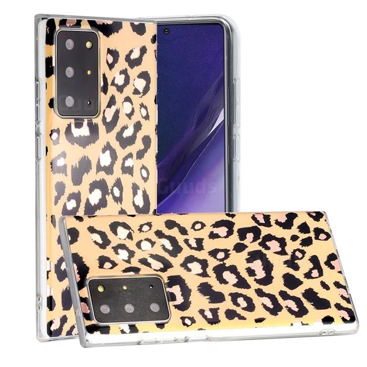 Leopard Galvanized Rose Gold Marble Phone Back Cover for Samsung Galaxy Note 20 Ultra