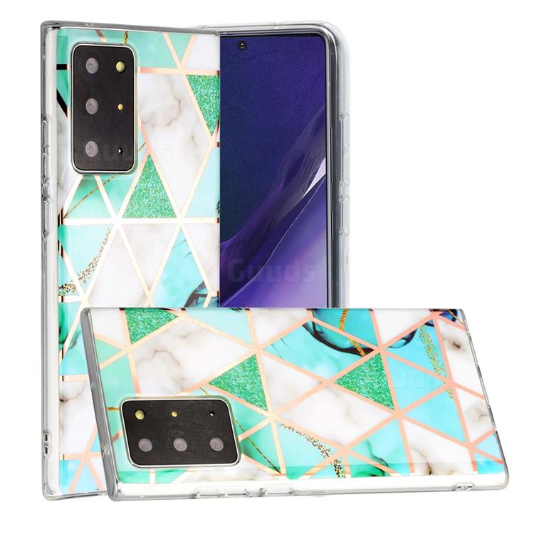 Green White Galvanized Rose Gold Marble Phone Back Cover for Samsung Galaxy Note 20 Ultra