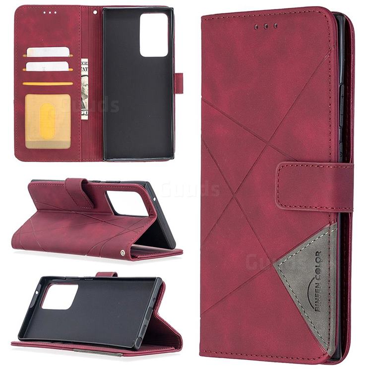Binfen Color BF05 Prismatic Slim Wallet Flip Cover for Samsung Galaxy Note 20 Ultra - Red