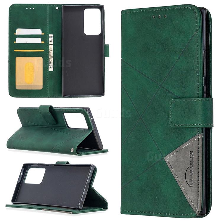 Binfen Color BF05 Prismatic Slim Wallet Flip Cover for Samsung Galaxy Note 20 Ultra - Green