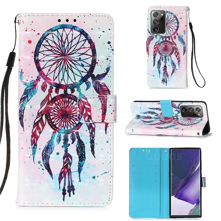 ColorDrops Wind Chimes 3D Painted Leather Wallet Case for Samsung Galaxy Note 20 Ultra