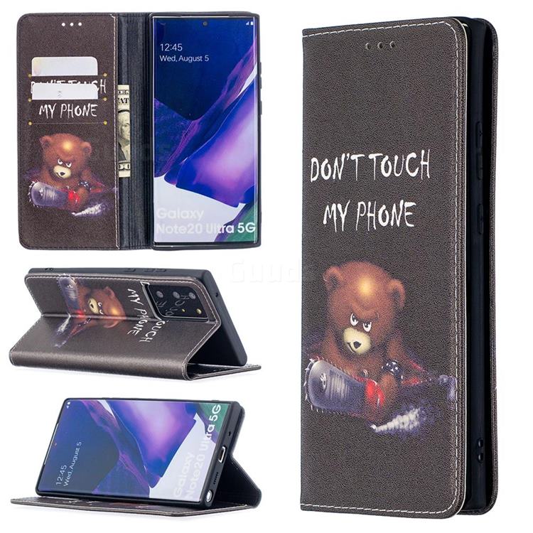 Chainsaw Bear Slim Magnetic Attraction Wallet Flip Cover for Samsung Galaxy Note 20 Ultra