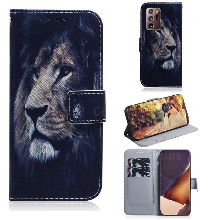 Lion Face PU Leather Wallet Case for Samsung Galaxy Note 20 Ultra