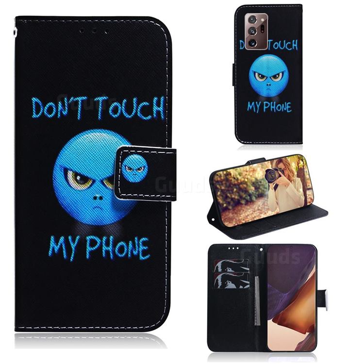 Not Touch My Phone PU Leather Wallet Case for Samsung Galaxy Note 20 Ultra