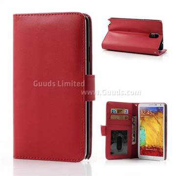 Glossy PU Leather Wallet Case for Samsung Galaxy Note 3 N9000 N9002 N9005 - Red