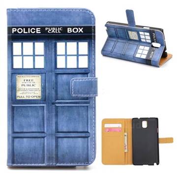 Police Box Leather Wallet Case for Samsung Galaxy Note 3 N9000 N9005