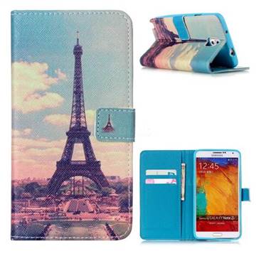 Vintage Eiffel Tower Leather Wallet Case for Samsung Galaxy Note 3 N9000 N9005