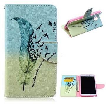 Feather Bird Leather Wallet Case for Samsung Galaxy Note 3 N9000 N9005