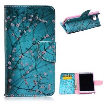 Blue Plum Leather Wallet Case for Samsung Galaxy Note 3 N9000 N9005