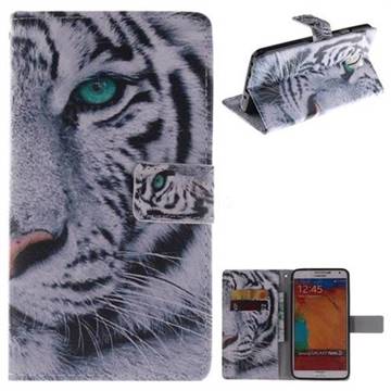 White Tiger PU Leather Wallet Case for Samsung Galaxy Note 3 N900