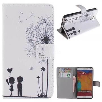 Couple Dandelion PU Leather Wallet Case for Samsung Galaxy Note 3 N900
