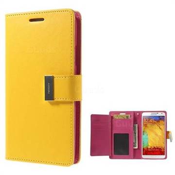 Mercury Rich Diary Leather Flip Cover for Samsung Galaxy Note 3 N900 - Yellow