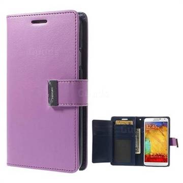 Mercury Rich Diary Leather Flip Cover for Samsung Galaxy Note 3 N900 - Purple