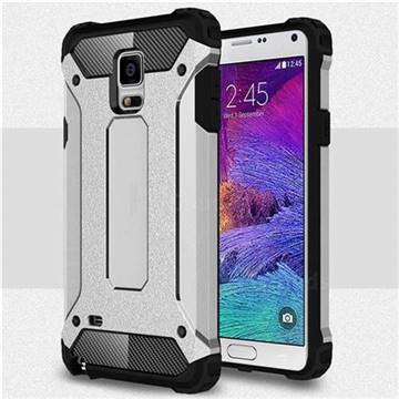 King Kong Armor Premium Shockproof Dual Layer Rugged Hard Cover for Samsung Galaxy Note 4 - Technology Silver