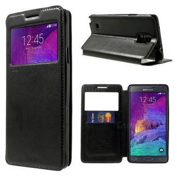 Roar Korea Noble View Leather Flip Cover for Samsung Galaxy Note 4 N910 - Black