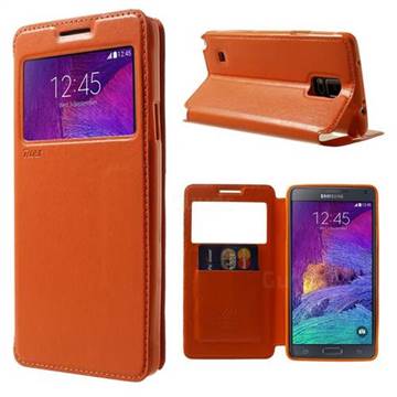 Roar Korea Noble View Leather Flip Cover for Samsung Galaxy Note 4 N910 - Orange
