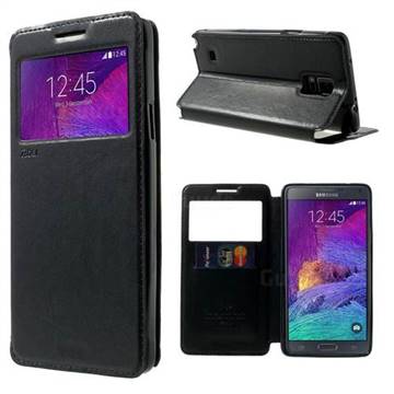 Roar Korea Noble View Leather Flip Cover for Samsung Galaxy Note 4 N910 - Dark Blue