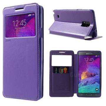 Roar Korea Noble View Leather Flip Cover for Samsung Galaxy Note 4 N910 - Purple