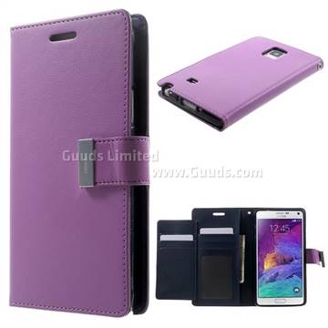 Mercury Rich Diary Leather Flip Cover for Samsung Galaxy Note 4 N910 - Purple