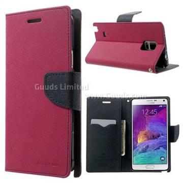 Mercury Goospery Fancy Diary Leather Case for Samsung Galaxy Note 4 N910 - Rose