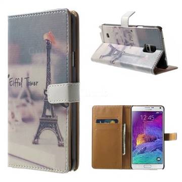 Eiffel Tower Leather Wallet Case for Samsung Galaxy Note 4 N910