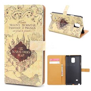 The Marauders Map Leather Wallet Case for Samsung Galaxy Note 4 N910