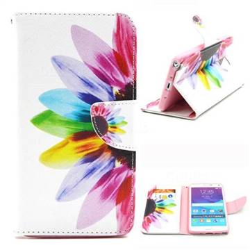 Seven-color Flowers Leather Wallet Case for Samsung Galaxy Note 4 N910