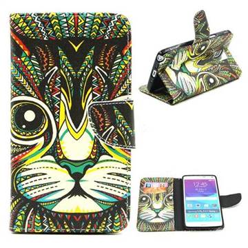 Cat Leather Wallet Case for Samsung Galaxy Note 4 N910