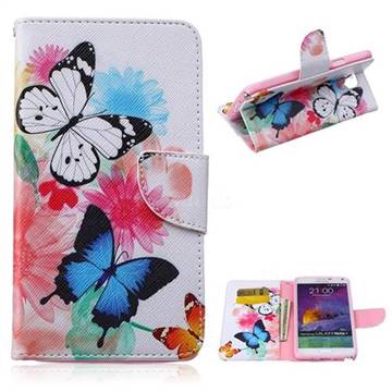 Vivid Flying Butterflies Leather Wallet Case for Samsung Galaxy Note 4 N910