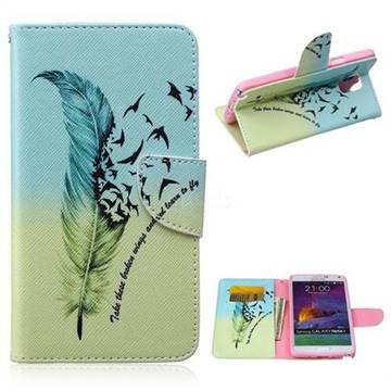 Feather Bird Leather Wallet Case for Samsung Galaxy Note 4 N910