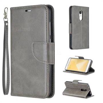 Classic Sheepskin PU Leather Phone Wallet Case for Samsung Galaxy Note 4 - Gray