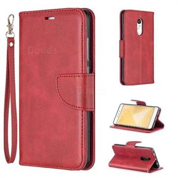 Classic Sheepskin PU Leather Phone Wallet Case for Samsung Galaxy Note 4 - Red