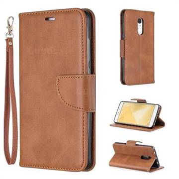Classic Sheepskin PU Leather Phone Wallet Case for Samsung Galaxy Note 4 - Brown