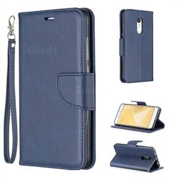 Classic Sheepskin PU Leather Phone Wallet Case for Samsung Galaxy Note 4 - Blue