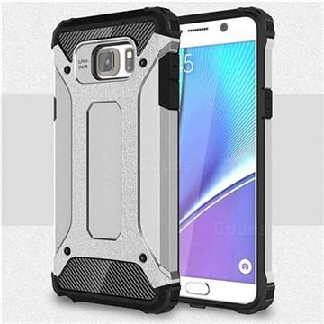 King Kong Armor Premium Shockproof Dual Layer Rugged Hard Cover for Samsung Galaxy Note 5 - Technology Silver