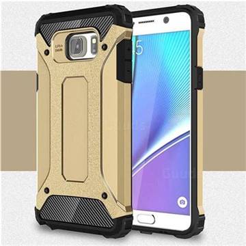 King Kong Armor Premium Shockproof Dual Layer Rugged Hard Cover for Samsung Galaxy Note 5 - Champagne Gold
