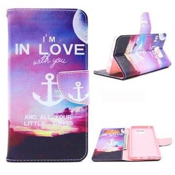 In Love Anchor Leather Wallet Case for Samsung Galaxy Note 5