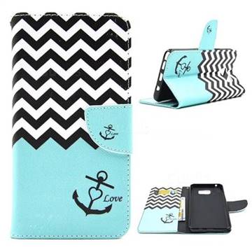Wave Anchor Leather Wallet Case for Samsung Galaxy Note 5