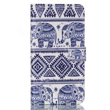 Elephant Tribal Leather Wallet Case for Samsung Galaxy Note 5