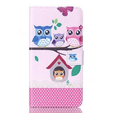 Family Owls Leather Wallet Case for Samsung Galaxy Note 5