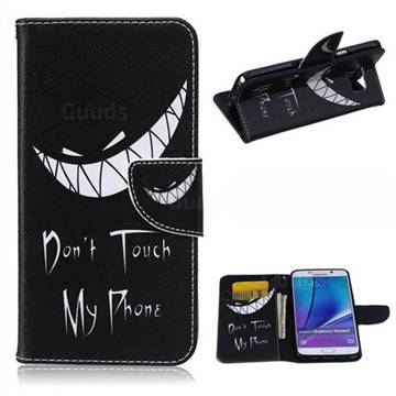 Crooked Grin Leather Wallet Case for Samsung Galaxy Note 5