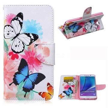 Vivid Flying Butterflies Leather Wallet Case for Samsung Galaxy Note 5