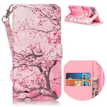 Cherry Tree 3D Painted Leather Wallet Case for Samsung Galaxy Note 7