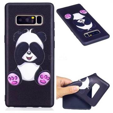 Lovely Panda 3D Embossed Relief Black Soft Back Cover for Samsung Galaxy Note 8