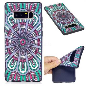 Mandala 3D Embossed Relief Black Soft Back Cover for Samsung Galaxy Note 8