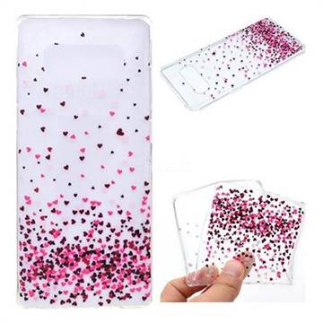 Heart Shaped Flowers Super Clear Soft TPU Back Cover for Samsung Galaxy Note 8