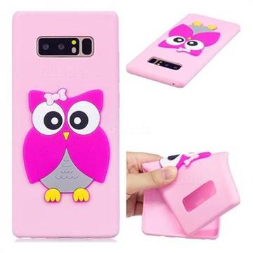 Pink Owl Soft 3D Silicone Case for Samsung Galaxy Note 8