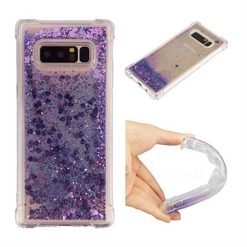 Dynamic Liquid Glitter Sand Quicksand Star TPU Case for Samsung Galaxy Note 8 - Purple
