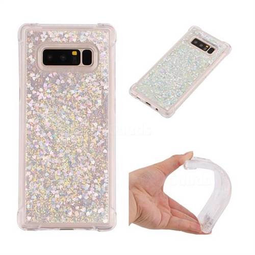 Dynamic Liquid Glitter Sand Quicksand Star TPU Case for Samsung Galaxy Note 8 - Silver